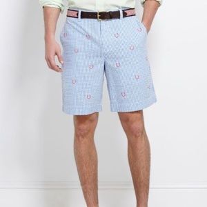 Vineyard Vines Horseshoe Gingham Breaker Short for Kentucky Derby